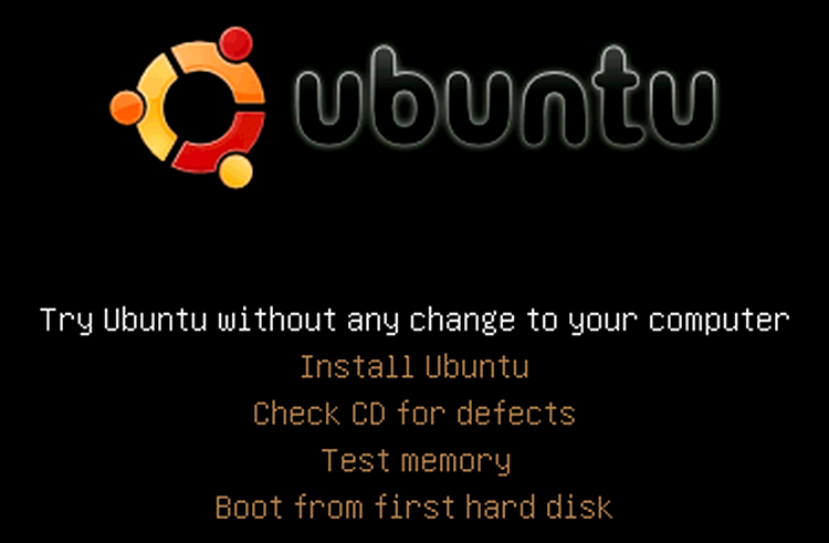 boot de pe CD , Ubuntu 8.04