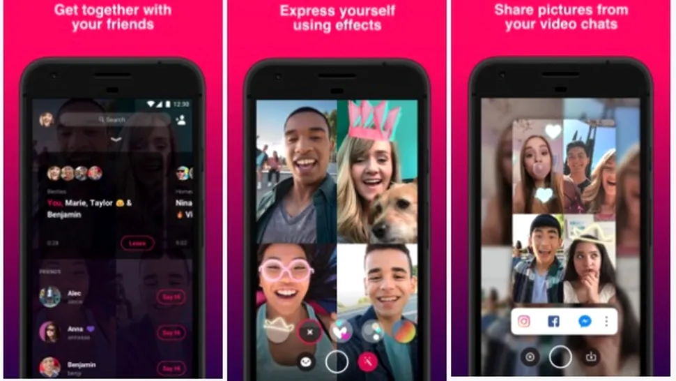 Facebook a lansat o nouă aplicaţie care suportă apeluri video cu până la 8 participanţi simultan