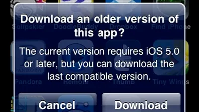 App Store permite instalarea versiunilor anterioare compatibile ale aplicaţiilor pe terminalele vechi