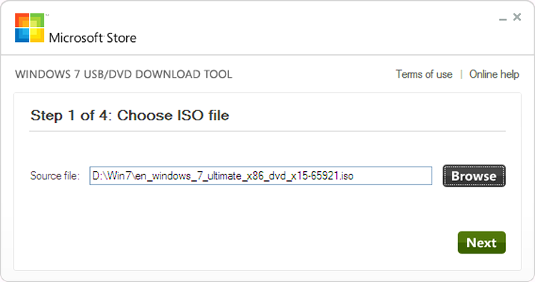 Windows 7 USB DVD Download Tool