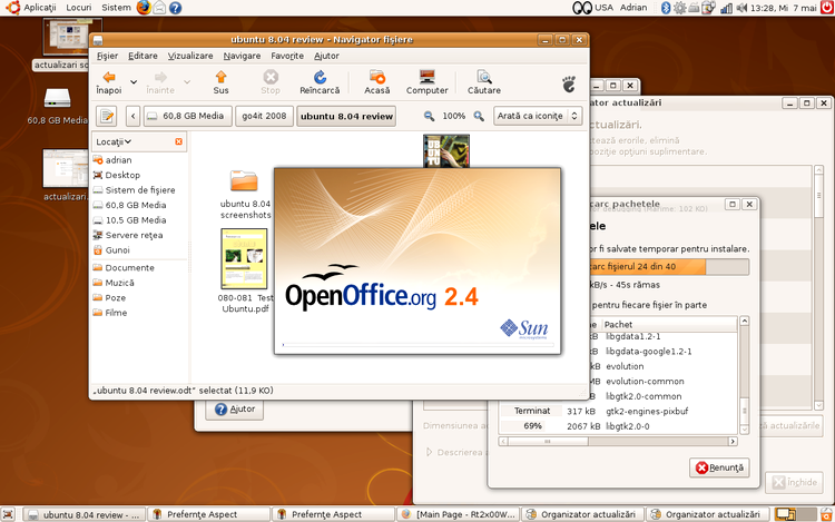 Ubuntu 8.04, cum arata desktop-ul