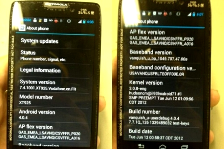 Motorola RAZR HD - About Phone