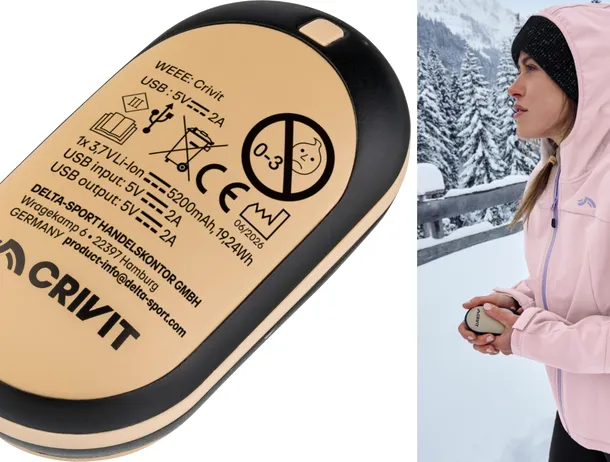 Gadget 2-în-1 inedit la Lidl: Încălzitor de mâini și powerbank Crivit la preț sub 50 de lei