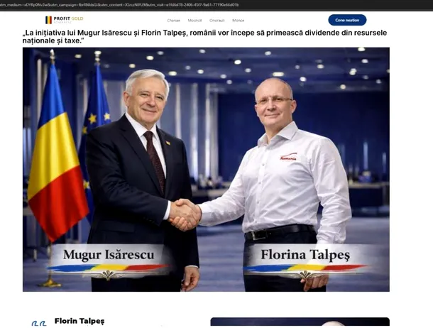 Imaginea lui Mugur Isărescu și Florin Talpeș, folosită într-o înșelătorie online cu investiții – Bitdefender