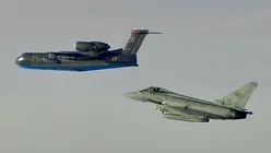Avion rusesc rar, interceptat de Eurofightere italiene. Ce rol are Beriev Be-200?