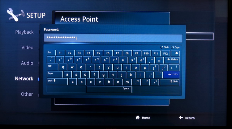 Asus O!Play BDS-700 – tastatura virtuală