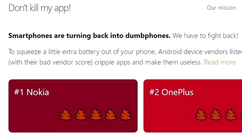 Don't Kill My App: „lista ruşinii” cu producătorii de telefoane care închid aplicaţiile din fundal