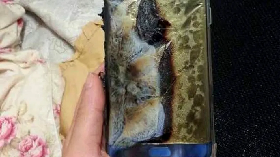 Bateria unui telefon Galaxy Note 7 a izbucnit în flăcări