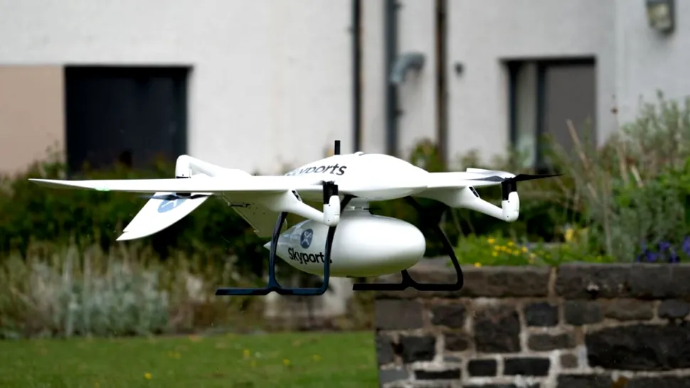O dronă Wingcopter va livra măști de protecție pentru un spital de pe o insulă britanică