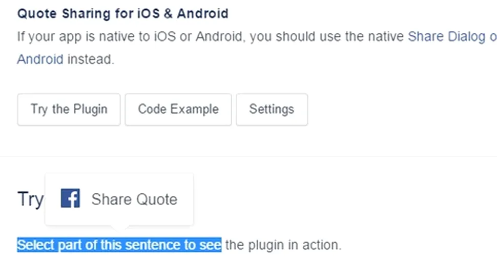 Facebook introduce un nou buton pentru pagini web: Share Quote
