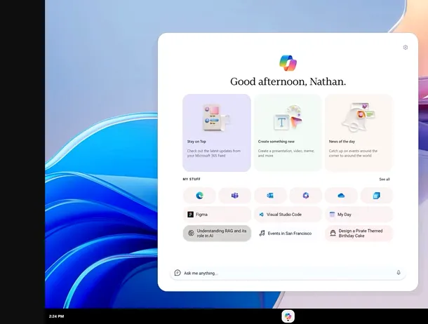 Microsoft a testat un concept de Windows bazat aproape integral pe Copilot. Un clip scurs online dezvăluie proiectul