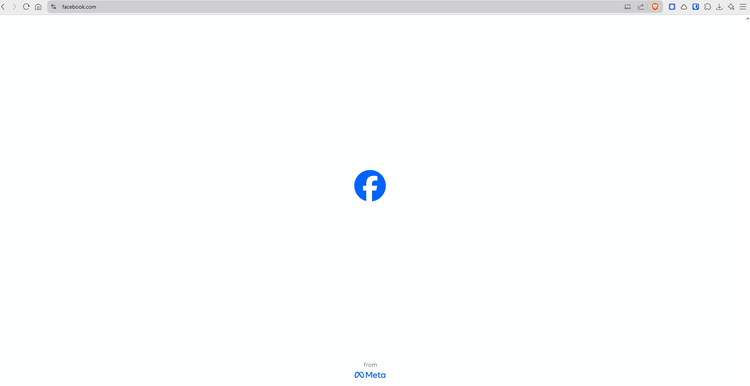 logo-ul facebook in mijlocul unei pagini albe