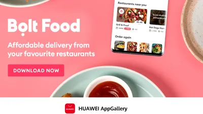 Aplicația Bolt Food este acum disponibilă și în Huawei AppGallery