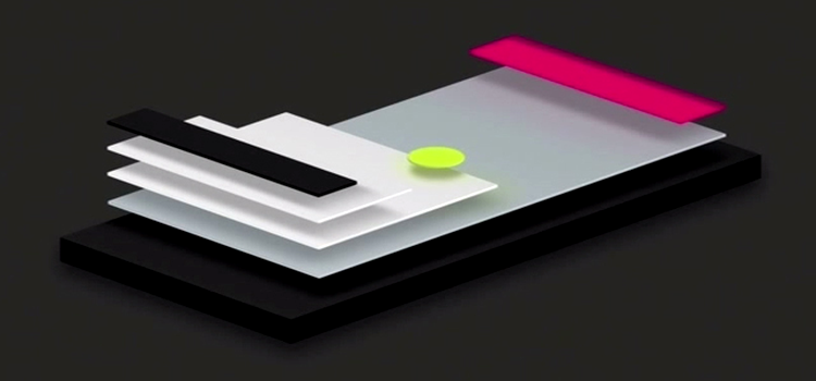Construcţia noii interfeţe din Android 5.0 (conform Google)