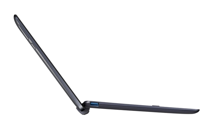 Asus Transformer Book T100 - poziţia dispozitivului deschis pe birou