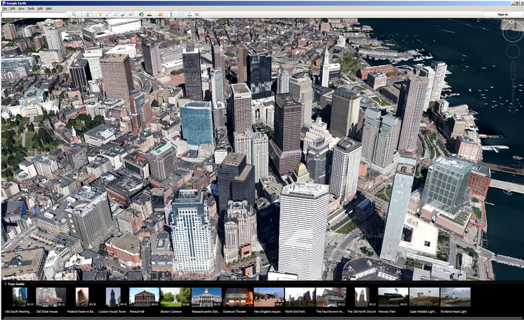 Google Earth 7 introduce un nou sistem de imagistică 3D, ce permite modelarea oraşelor în cele mai mici detalii, dar şi un catalog impresionant de excursii virtuale, cu peste 11.000 locaţii de vizitat.