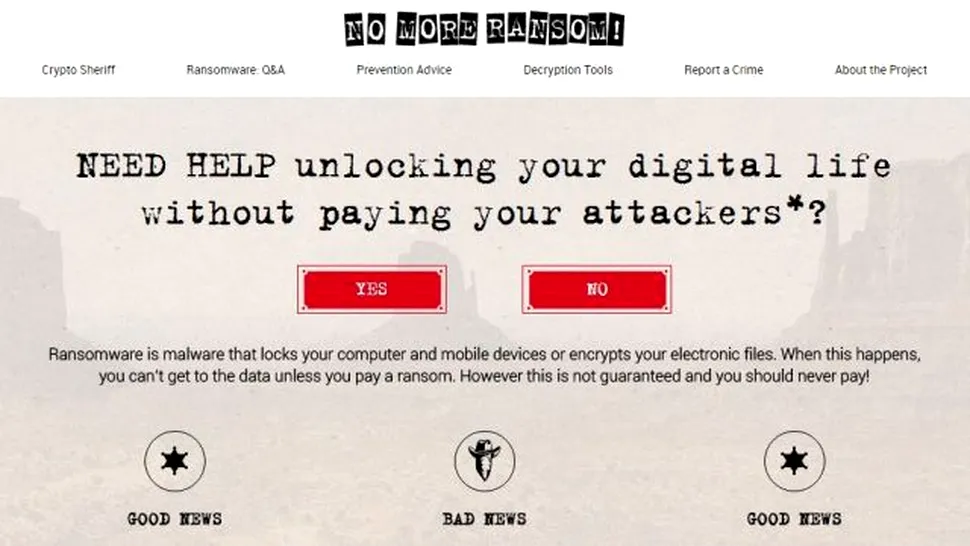 S-a lansat portalul No More Ransom, pe care utilizatorii afectaţi de atacuri ransomware pot găsi chei de decriptare