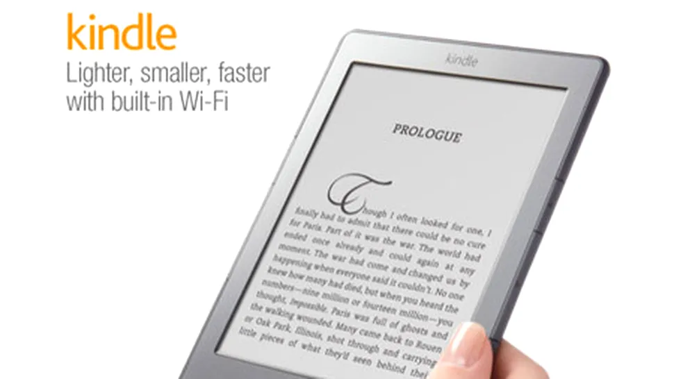 Ebook reader-ul Amazon Kindle Wi-Fi, acum la un preţ atractiv